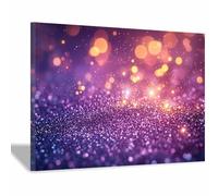 JOSUE Blue White Silver Canvas Wall Art Shiny Work House Decoration for Living Room Home Decor Pictures Walls Art(Purple 73)-30x45cm Framed