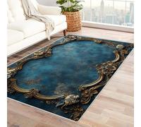 JOSUE Boho Style Vintage Rug Retro Carpet Non-Slip Floor Mat Decorative for Home/Bathroom/Kitchen/Indoor(Gold 8)-90x150cm