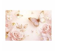 JOSUE Floral Canvas Wall Art Minimalist Print for Living Room, Bedroom, Dining Room, or Home Office Modern Decor,Nature Inspired Home Decoration(Pink 77)-60x90cm Unframed