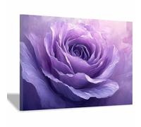 JOSUE Flowers Canvas Wall Art Modern Aesthetic Minimalist Print for Living Room, Bedroom, Dining Room, or Home Office Modern Decor,Nature Inspired Home Decoration(Purple 29)-60x90cm Framed