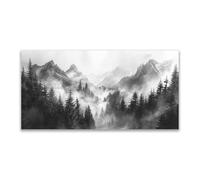 JOSUE Forest Prints Wall Art Natural Mountain Canvas Family Wall Art,Black,white Poster Bedroom Office Kitchen Artwork Home Decoration-60x120cm Unframed