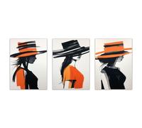 JOSUE Set Of 3 Boho Canvas Large Wall Art,bohemian women Orange,black Poster For Room Decor Living Room Bathroom Office Other Wall Decor-40x60cm Unframed