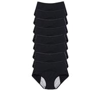 JosuE Upgrade High Waist Leak Proof Plus Size Panties, 8 Pack for Women (Black, 2XL)