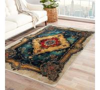 JOSUE Vintage Rug - Area Rugs Living Room Retro Bedroom Decor Rug Mat Kitchen Corridor Dining Area Rugs,Sunset Waves Beach Pattern(Gold 44)-150x240cm