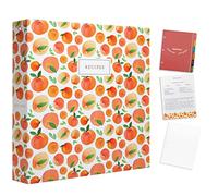 Jot & Mark 8.5" x 11" Sturdy 3 Ring Recipe Binder with Spill-Proof Clear Binder Sleeves Sheet Protector, 30 Dual-Sided Recipe Card Pages for Written & Printed Recipes, Tabbed Dividers, Peach Dream