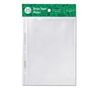 Jot & Mark Binder Page Protectors for 4x6 Recipe Cards or Photos (25 Count) | Crystal Clear Plastic Archival Sleeves fit 3 Ring Binders (8.5" x 9.5", 1 Pocket)