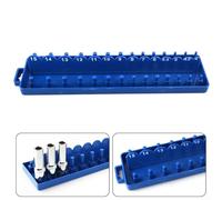 Jotekonoby 1/4 Inch Metric Socket Storage Tray, Plastic Socket Organizer Holder with Hanging Hole for Workshop Tools, Holds 4mm to 15mm Sizes, Tool Storage
