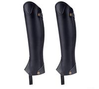 Jotekonoby 1 Pair Equestrian Leg Guards for Horse Riding, Microfiber and Leather Western with Foot Strap, Full Protective Gear Compatible(5XL)