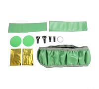 Jotekonoby 10-Piece Green Car Interior Accessories Kit with Steering Wheel Cover, Seat Belt Covers, Air Vent Clips and Key For Ring