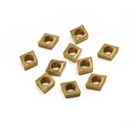 Jotekonoby 10Pcs Ccmt060204-Hm Ybc251 Carbide Inserts for CNC Lathe Turning Tools, Gold Coated Metalworking Inserts for Steel and Stainless S
