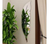 Jotekonoby 120 * 30cm Larger Modern Feather Mirror Removable Decal Art Mural Wall Sticker(Right)