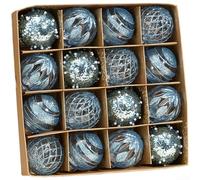 Jotekonoby 16 Piece Christmas Ornament Collection with Modern Design and Elegant Appearance Suitable for Various Holiday Themes and Home Decor(Light blue)