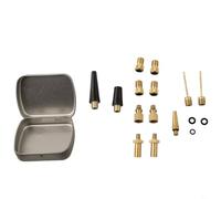 Jotekonoby 17-Piece For Bike Pump Valve Adapter Connector Kit with Football Airbed Basketball Inflation Nozzles, Metal Construction for Durable Portable For Bicycle