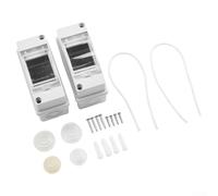 Jotekonoby 2 Module IP65 Weatherproof Distribution Box for Outdoor Electrical Installations with Wall Mounted ABS Resin Enclosure and Transparent PC Cover