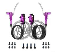 Jotekonoby 2-Piston Hydraulic Brake Set with Front 800mm and Rear 1400mm Hose Disc Brake Kit for Mountain Bikes, Aluminum Alloy Construction(Purple)
