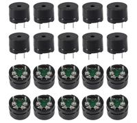 Jotekonoby 20-Piece 12085 42R Piezoelectric Passive Buzzer Kit with 12mm x 8.5mm Mini Size and Black Plastic Housing for Home Appliances and Industrial Equipment