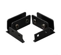 Jotekonoby 2Pcs Non-Perforated Glass Door Hinge for Display Cabinet, Stainless Steel Hinge for 5-8mm Glass Doors, Adjustable Screw for Showcases(Black)