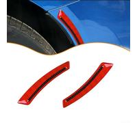 Jotekonoby 2Pics Red Carbon Fiber Reflective Car Wheel Eyebrow Mudguard Stickers For Vehicle Protection and Night Safety