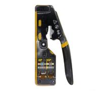 Jotekonoby 3-in-1 Network Crimper Tool Pass Through RJ45 Cable Stripper Cutter for Cat8 Cat7 Cat6A Cat6 Cat5E RJ11 RJ12 Modular Metal Handle