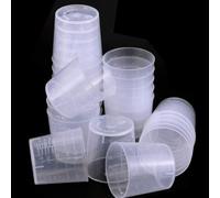 Jotekonoby 30 Pack Plastic Graduated Measuring Cups, 60Ml Capacity, Clear Scale, PP Material, Smooth Wall, For Kitchen, Laboratory, School, Hospital Use