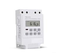 Jotekonoby 30AMP Weekly Programmable Digital Switch For Relay Timer with 220V DIN Rail Mount, High Load Capacity and Backup Memory for Energy Saving Home Appliances(White)