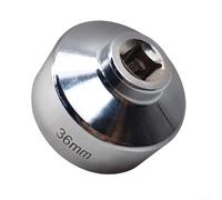 Jotekonoby 36mm Style Oil Filter Wrench Steel for Tight 6point Housing Cap 3/8 Inch Drive Socket for Cartridge Spaces Chrome Vanadium Tool
