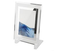 Jotekonoby 3D Flowing Sand Painting for Home & Office Decor, Dynamic Moving Sand Art with Calming Quicksand Effect, Blue 17.5x13.5 cm Glass Ornament