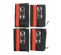 Jotekonoby 4-Pack Car For Spare Tire Cover Storage Bag with Adjustable Strap and Handle, for 13-23 Inch Tires, SUV, Sedan, Van, Protects For Spare Wheel from Dust(L RED BELT)