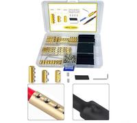 Jotekonoby 40 Sets Terminal Block Kits with Heat Shrink Tubing - 20A/60A/80A Brass Wire Connectors for Industrial and Home Electrical Applications