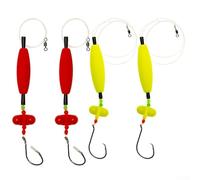 Jotekonoby 4pc Catfish Float Rigs Circle Hooks for Peg Rotating Rattles Foam Bell Indicator(ear bell model)