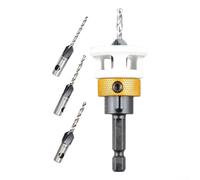 Jotekonoby 4pcs Adjustable Countersink Drill Bits, Woodworking Countersink Drill Bit Set, 2.8-4.0mm Diameter with Depth Stop Hex Shank For Woodworking