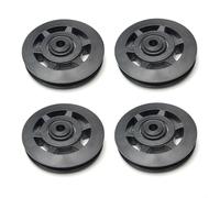 Jotekonoby 4Pcs Nylon Pulleys 94mm Outer Diameter Wheels for Cable Machine Gym Equipment Fitness Accessories Home Workout Systems Black