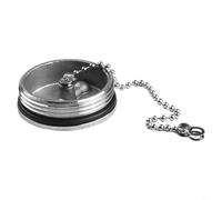 Jotekonoby 50mm 2 Inch Marine Fuel Tank Deck Fill Cap 316 Stainless Steel with Chain Boat Yacht Replacement Hardware Silver Mirror Polished Gasket Seal