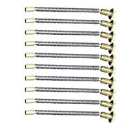 Jotekonoby 50mm Flint Spring Screw for Kerosene Lighters, Alloy Repair Replacement Parts Set with Base Plates, Silver Gold Tone, 10 Pieces