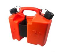 Jotekonoby 5L Chainsaw Fuel & Oil Combi Can Dual Compartment Heavy Duty With Tool Carriers Auto Shut-Off Spouts Long Short Nozzles
