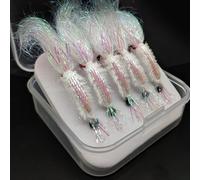 Jotekonoby 5x Ice Shrimp Lure Bait Fly Bait Fly Hook Fly Fishing Hook for Trout Salmon Bass (12)