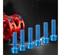 Jotekonoby 6 Pcs Titanium-Plated Stainless Steel For Bicycle Stem Screws, M5 x 18mm for Mountain and Road Bikes, Durable -Resistant Handlebar Fasteners(Blue)