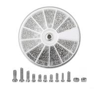 Jotekonoby 600PCS Stainless Steel Small Screws Nuts Bolts Set Assorted M1 M1.2 M1.4 M1.6 Watch Glasses Repair Kit With Storage Box For Electronics