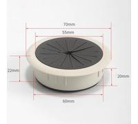 Jotekonoby 60MM Desk Cord Grommet Wire Hole Cover for Office Desk, Desktop Cable Management Box, ABS Cable Outlet Port 60mm, White Black Grommet with Easy(Black gray)