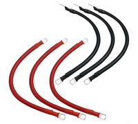 Jotekonoby 6pcs 4 AWG Battery Cables 12 Inch Marine Inverter Cable Set with 3/8 Inch Tinned Copper Lugs, Flexible PVC Insulation, Red and Black Leads