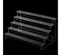 Jotekonoby Acrylic Ladder Display Stand 25 Tiers Detachable Storage Rack For Perfume Cupcakes Transparent Collectibles Layer Various Jewelry Organiser（5 layers 40cm）