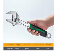 Jotekonoby Adjustable Wrench Set 4 Pc - Heavy Duty Cr-V Steel Crescent Wrench with Non-Slip Handle for Tightening Fasteners, Mechanic Hand Tool for Plumbing(12 inches)