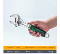 Jotekonoby Adjustable Wrench Set 4 Pc - Heavy Duty Cr-V Steel Crescent Wrench with Non-Slip Handle for Tightening Fasteners, Mechanic Hand Tool for Plumbing(10 inches)