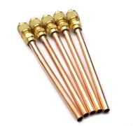 Jotekonoby Air Conditioner Refrigeration Access Valves, Lasting Copper Tube Filling Parts, 125Mm Length, 5Pcs Set, For HVAC Maintenance And Repair Use