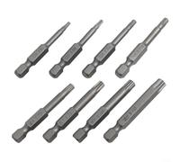 Jotekonoby Alloy Steel Torx Bit Set 8pcs 50mm Magnetic T8 T15 T20 T25 T27 T30 T40 1/4 Inch Hex Shank Heat Treated Industrial Screwdriver Bits