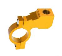 Jotekonoby Aluminium Alloy Motorcycle Mirror Mount Clamp, 10Mm Thread For 22Mm 7/8in Handlebars, Rust Resistant, Fits Rearview Mirrors On Motorcycles Electric Bikes(Yellow)