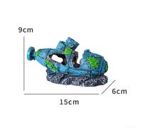 Jotekonoby Aquarium Decoration Resin Warship Ornament Fish Tank Landscaping Creative Decor(submarines small)