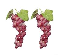 Jotekonoby Artificial Grapes Bunch Home Decoration, 2-Pack Simulation Fruit Model Made of Soft Rubber Foam, 11.5 Inch Fake Grapes for Wedding Party and(pink)