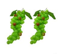 Jotekonoby Artificial Grapes Bunch Home Decoration, 2-Pack Simulation Fruit Model Made of Soft Rubber Foam, 11.5 Inch Fake Grapes for Wedding Party and(Cyan)