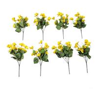 Jotekonoby Artificial Hibiscus Flowers Set of 8 Bundles, 16.5 Inch Long Silk Blooms with UV Protection for Garden, Patio and Wedding Decorations(yellow)
